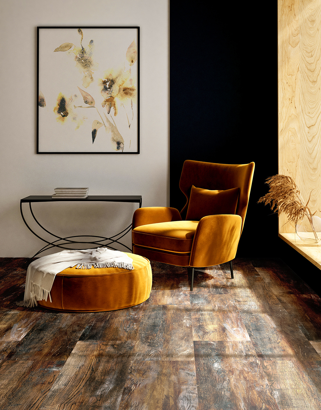 Cork Flooring - Natural Burl With Charcoal Swirls - World Floors