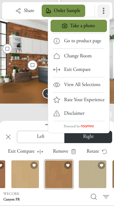 Cork Flooring Visualizer - Mobile Menu