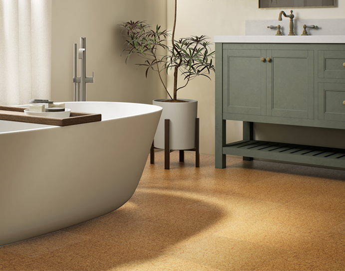 Cork Tile Flooring - Bathroom