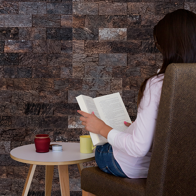 Wall Covering - Black Brick - Reading Scene